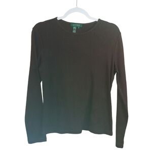 𝅺LAUREN RALPH LAUREN LADIES LONG SLEEVE TEE- size M